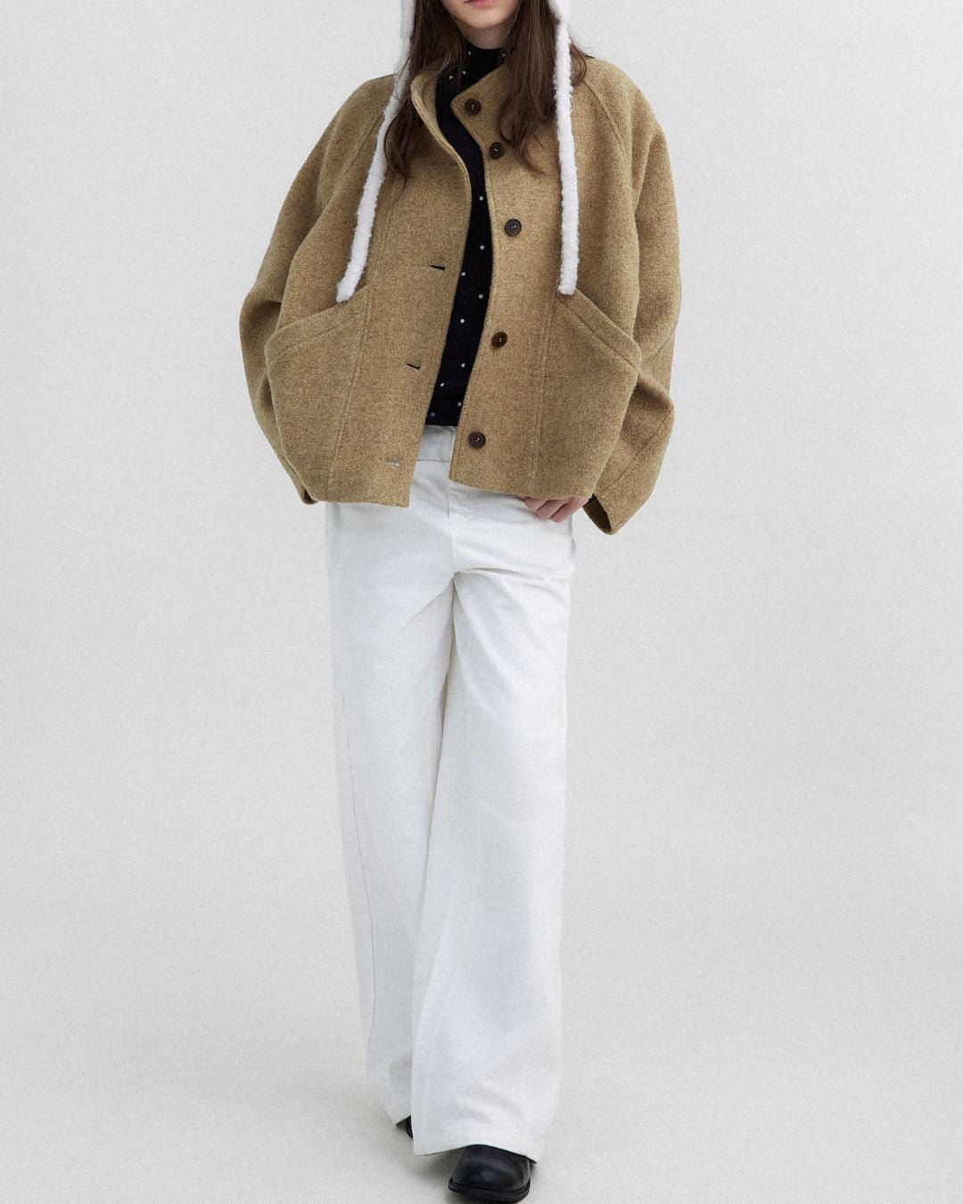 Stand-collar Wool Jacket　JK027