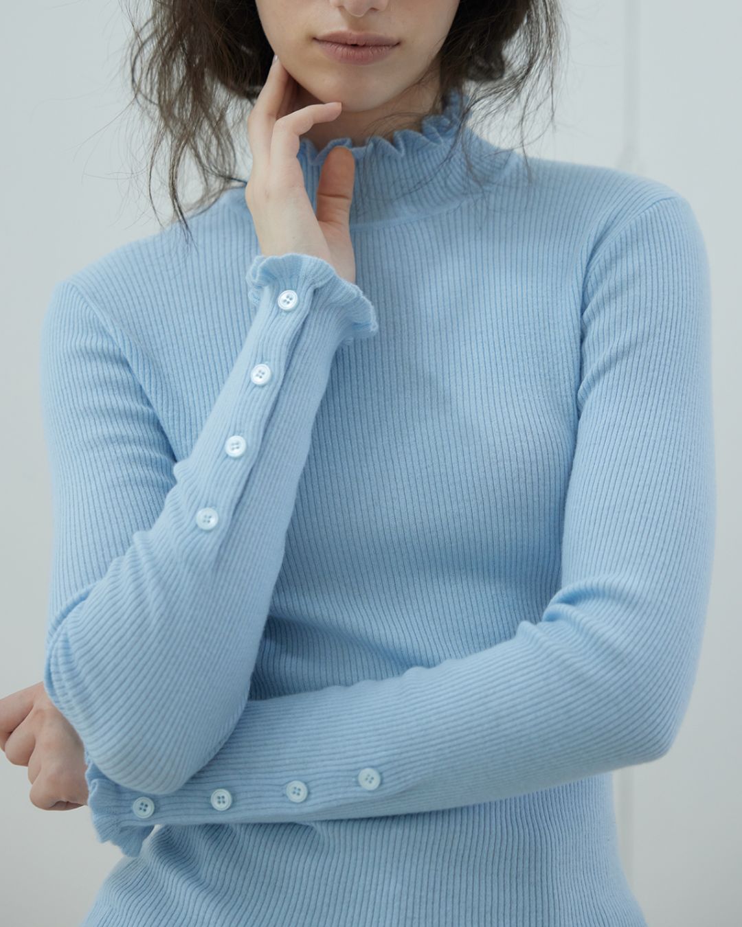 Frill High Neck Knit　KN017