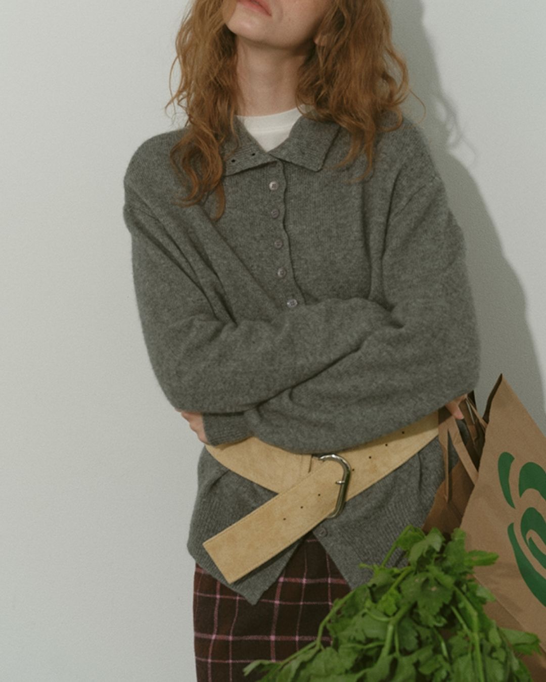 High-neck Knit Cardigan　KN074