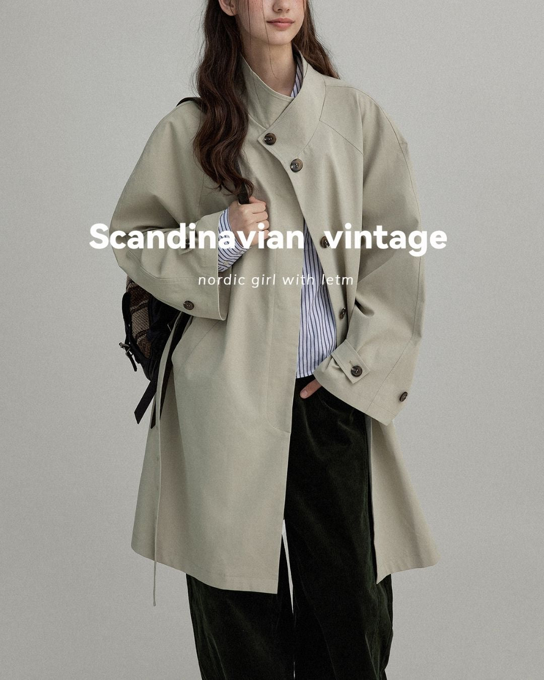 Stand Collar A-line Coat　CT002