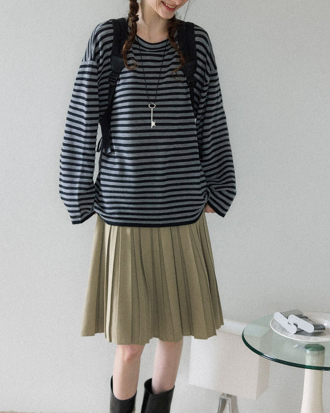 Striped Knit T-shirt　KN018