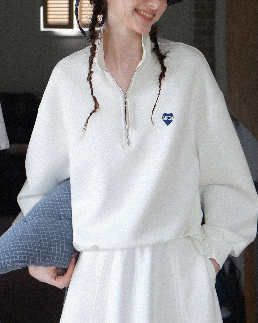 Heart Half-zip Sweat & Skirt　SW004