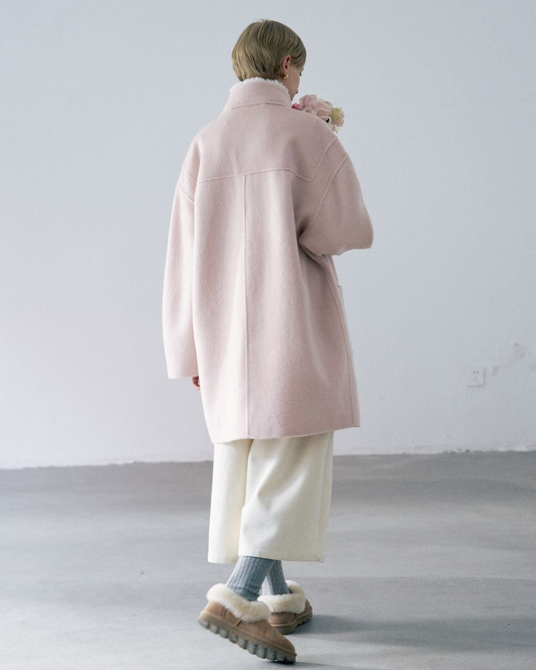 Stand Collar Duffle Check Coat　CT031