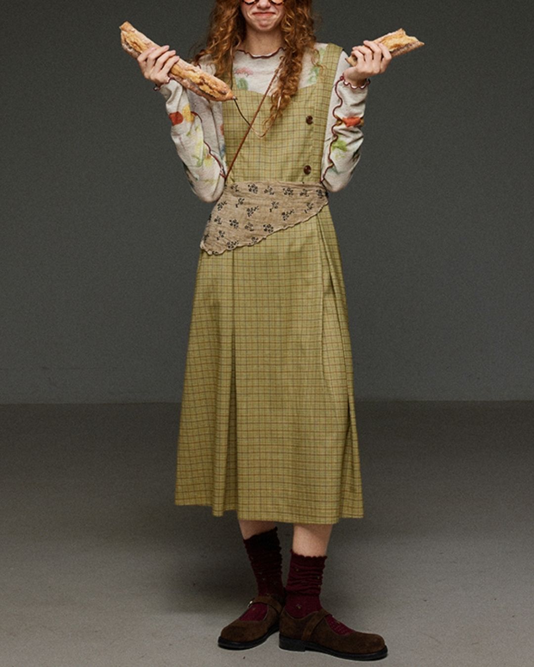 Mellow Frill Stitch Print T-shirt　LT011