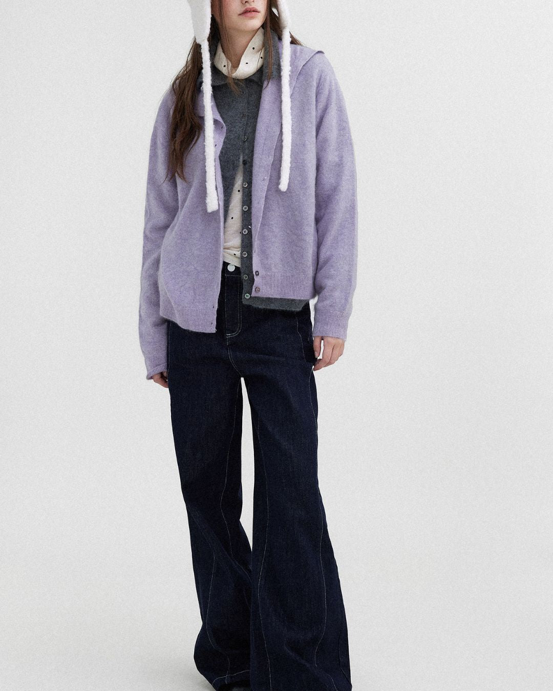 Wool Cashmere Knit Cardigan　KN038