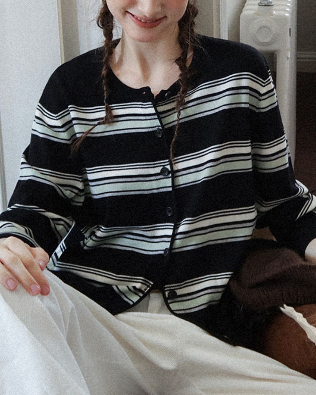 Border Knit Cardigan　KN021