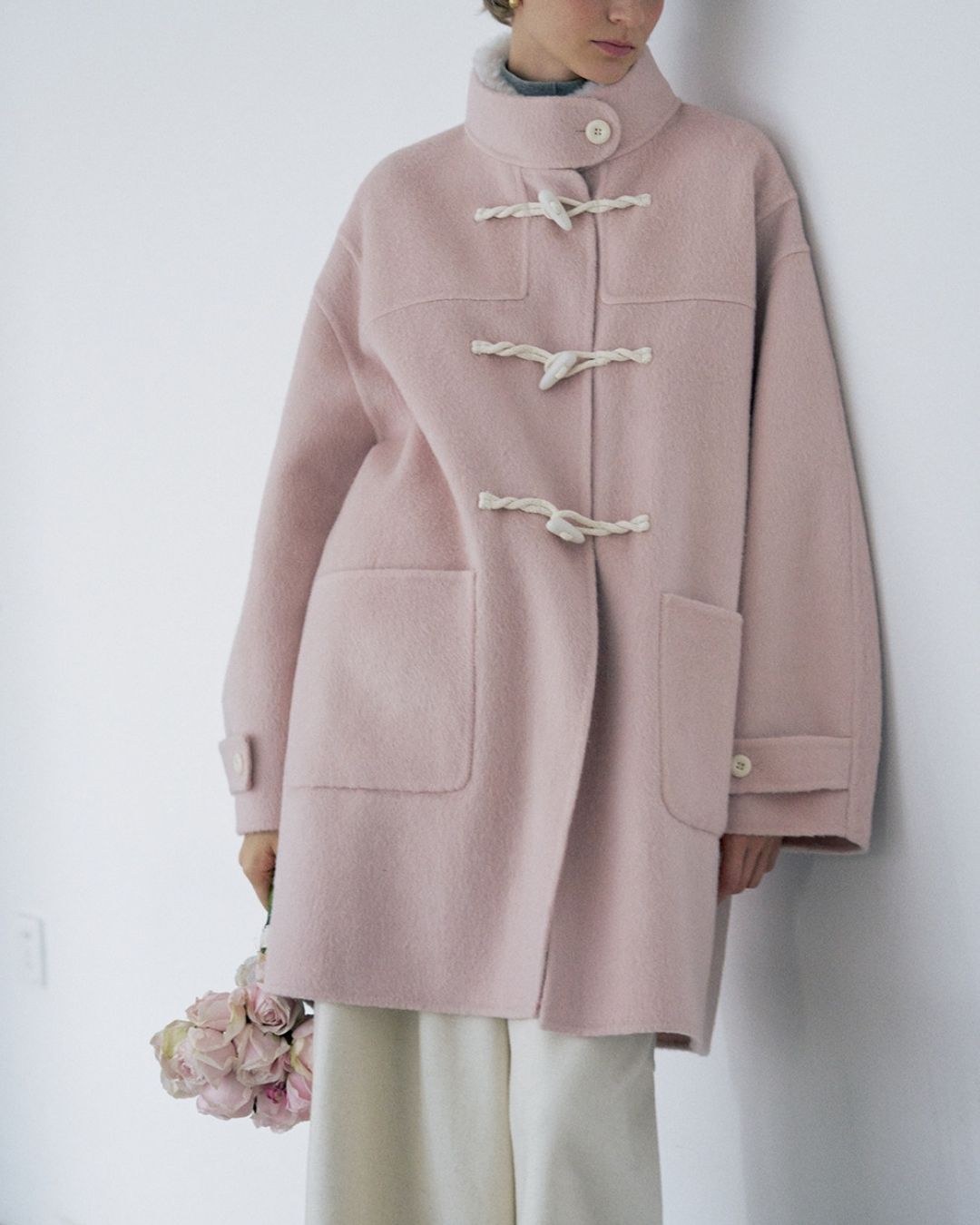 Stand Collar Duffle Check Coat　CT031