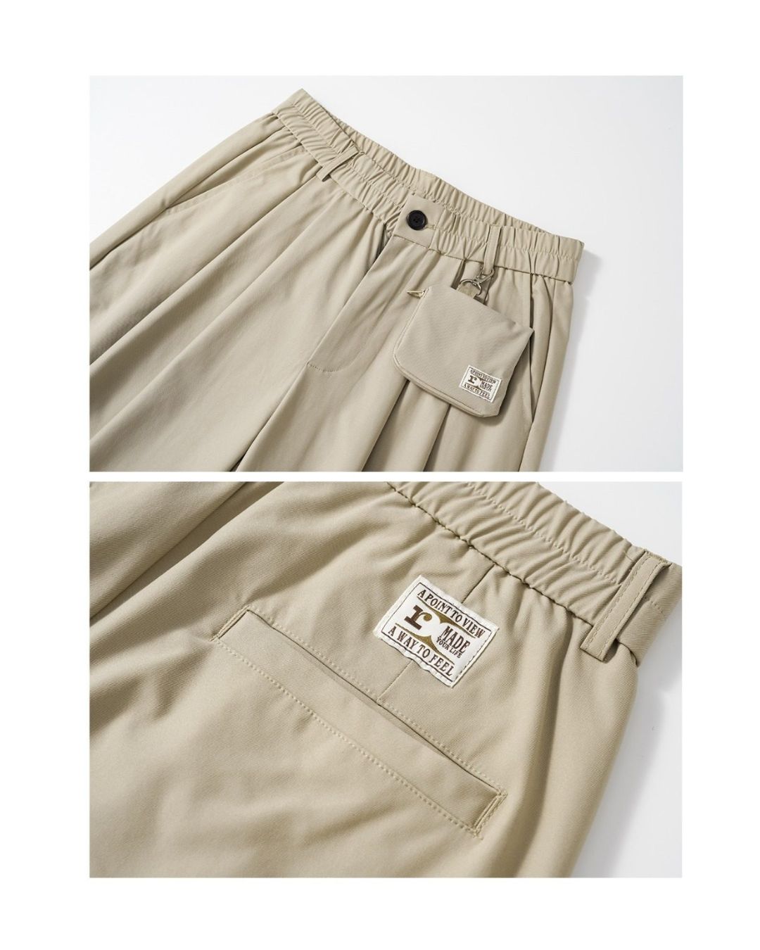 Casual Straight Pants With Mini Bag　PT034