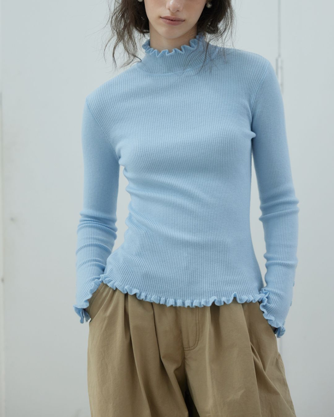 Frill High Neck Knit　KN017