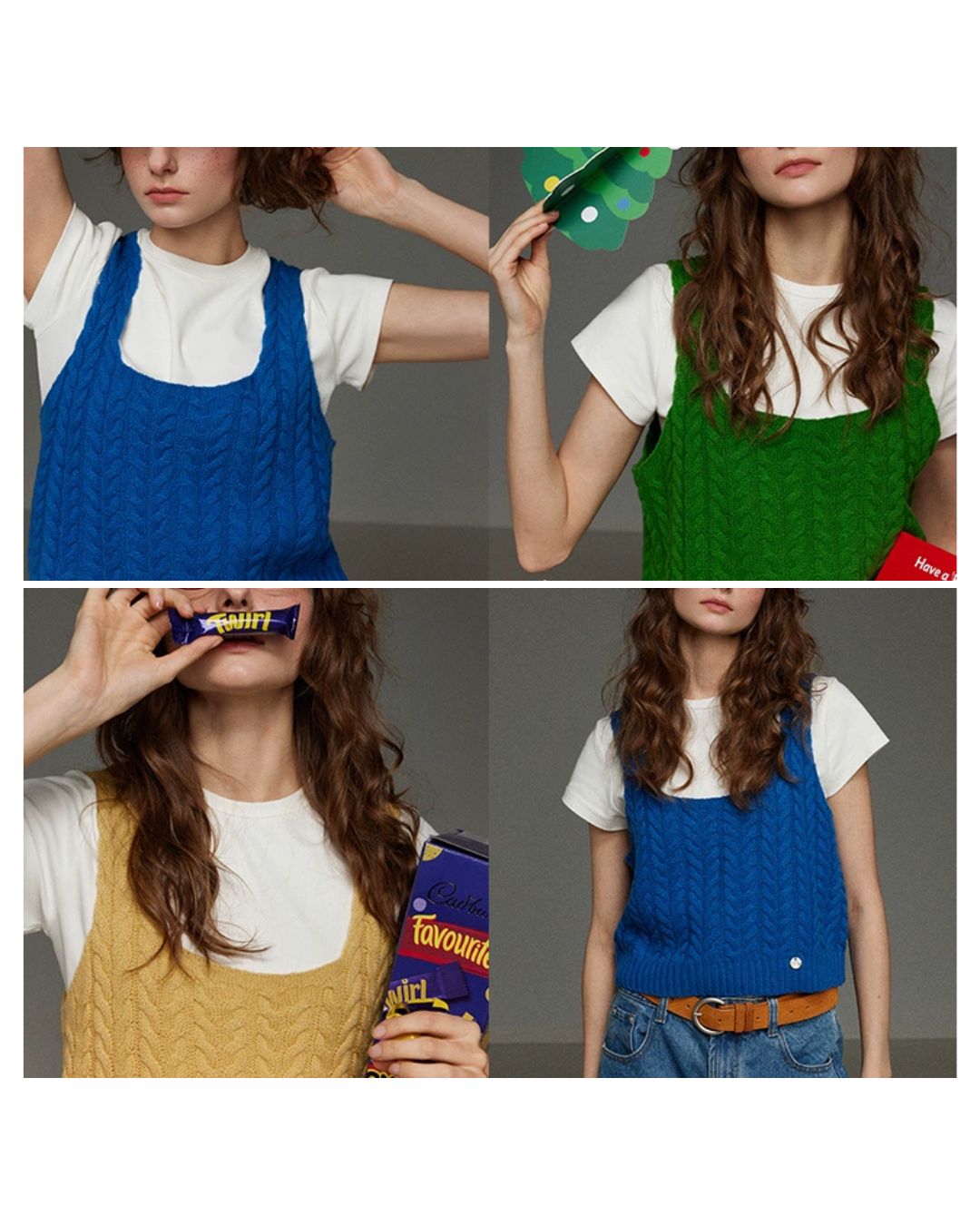 Cable Knit Camisole Vest　KN054