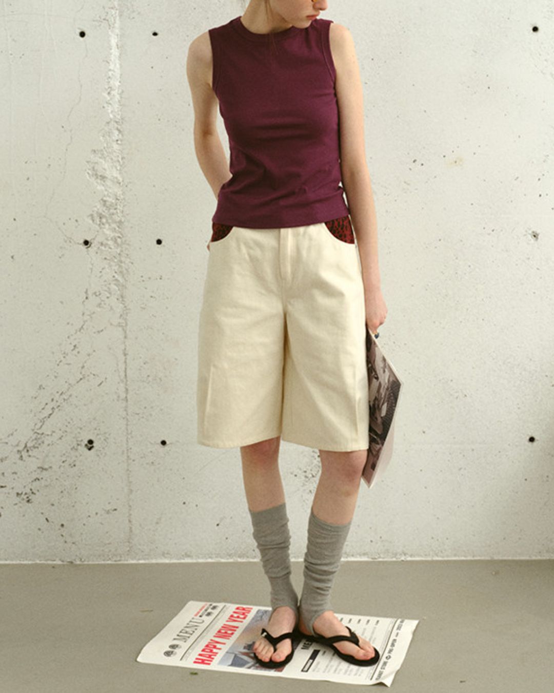 Crew Neck Slim Fit Tank Top　ST003