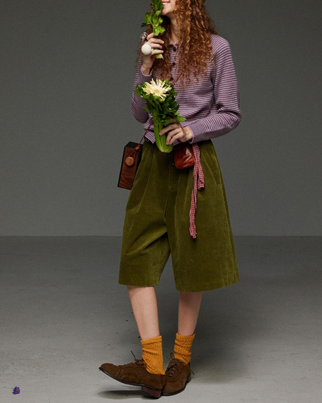 Corduroy Wide Half Pants　PT015