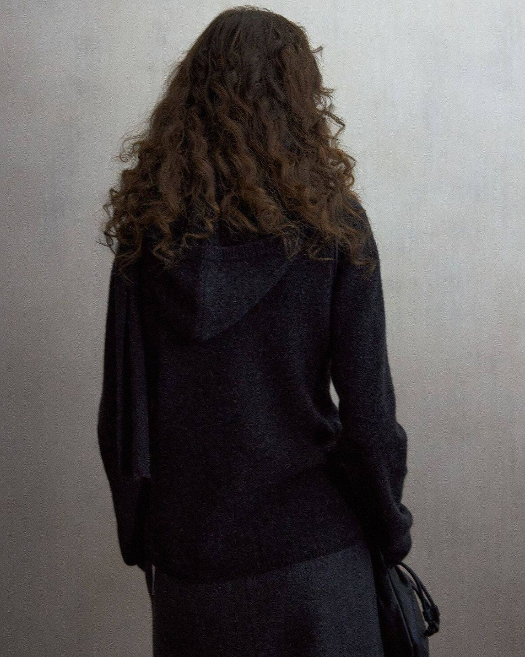 Basic Yak Wool Knit Hooded Scarf　HG001