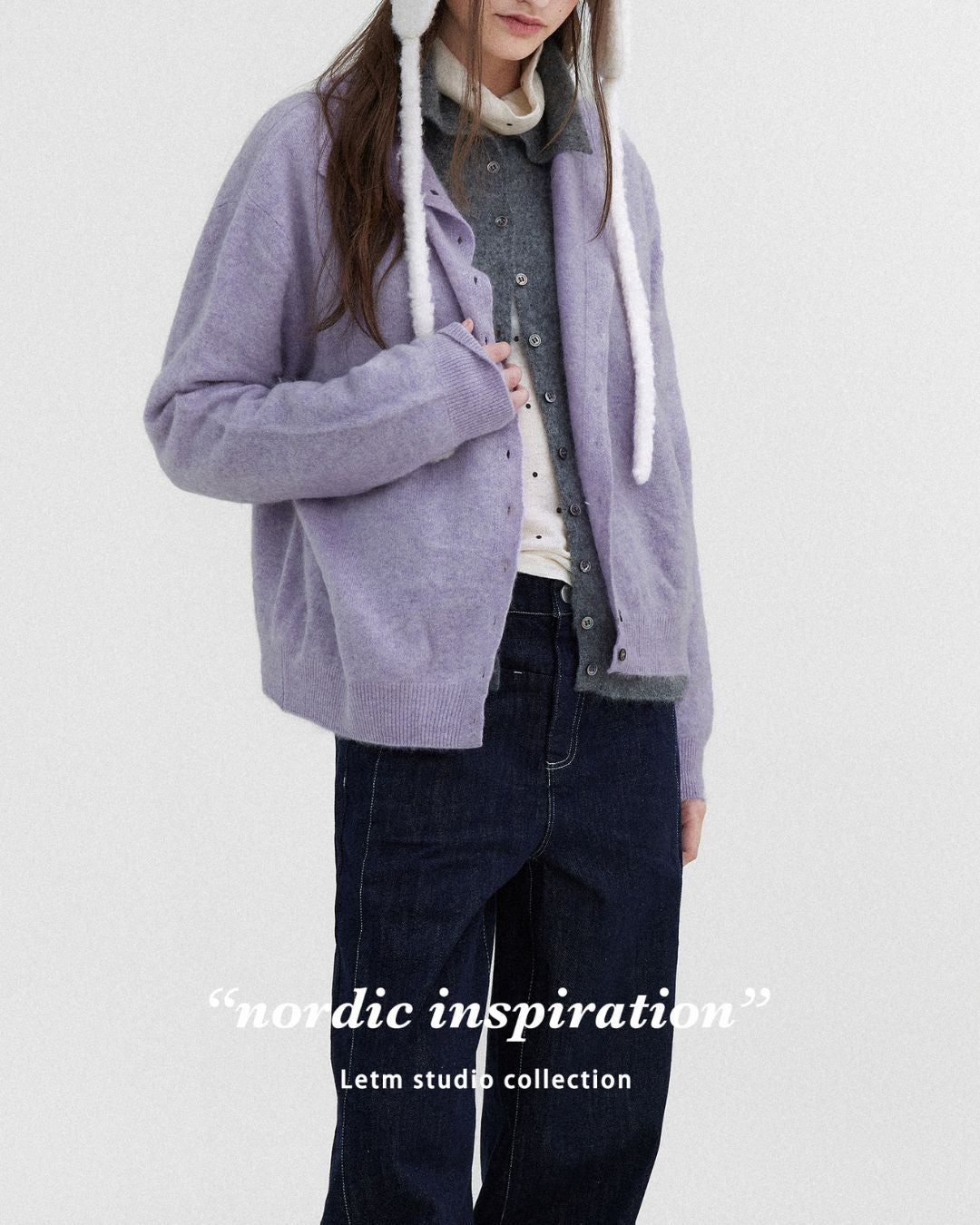 Wool Cashmere Knit Cardigan　KN038