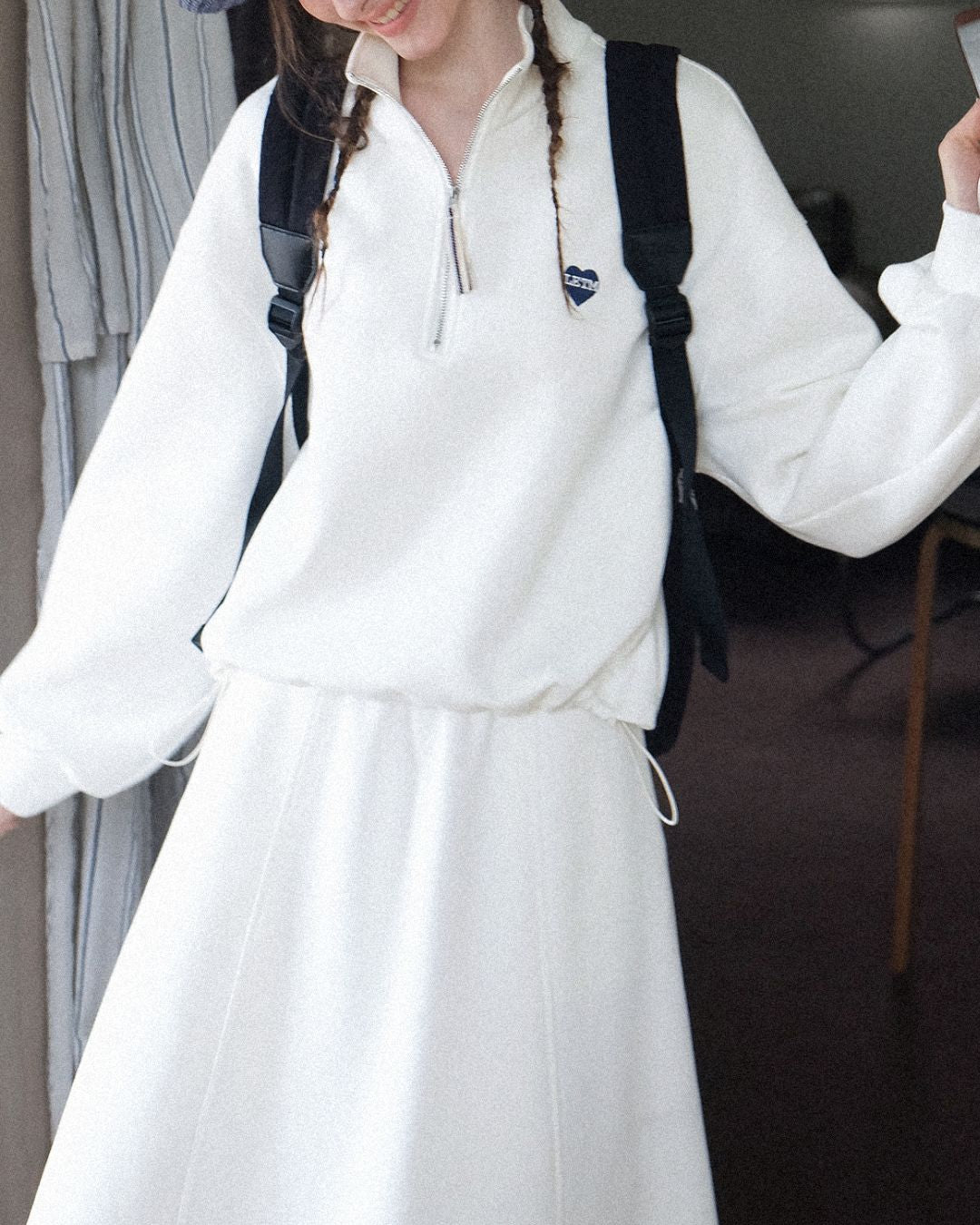 Heart Half-zip Sweat & Skirt　SW004