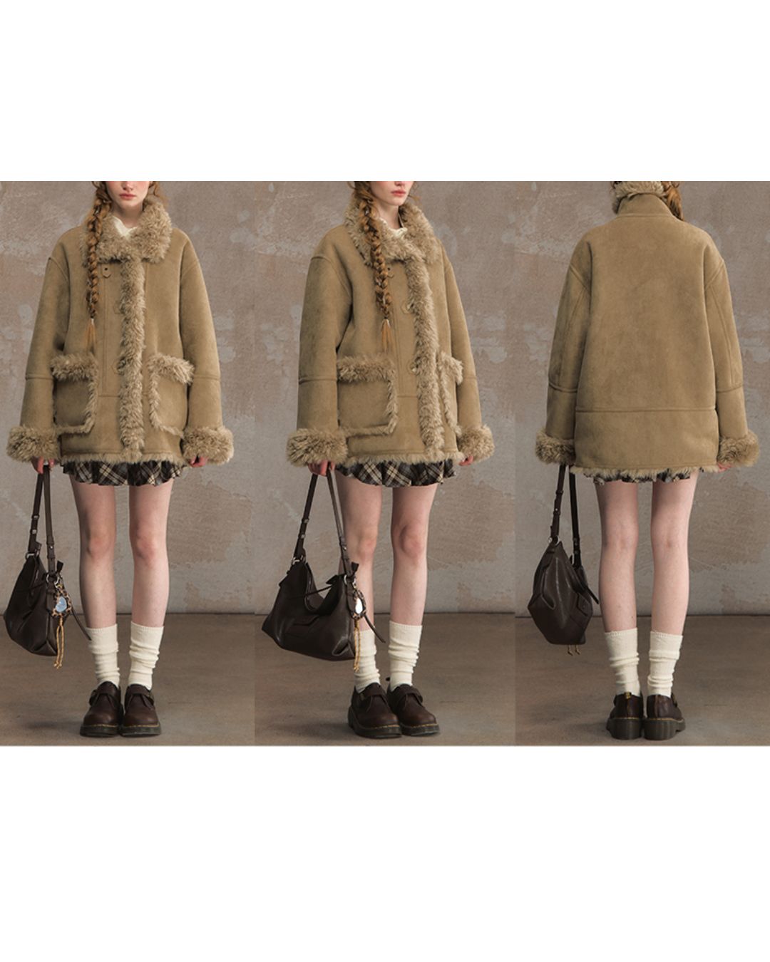 Reversible Mouton Fur Coat　CT025