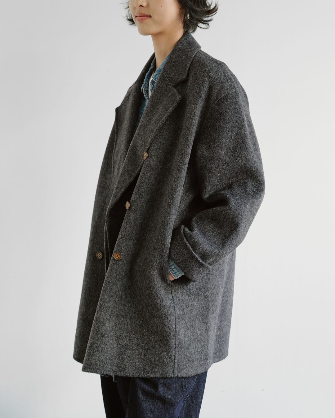 Woolly Double-breasted Coat　CT003