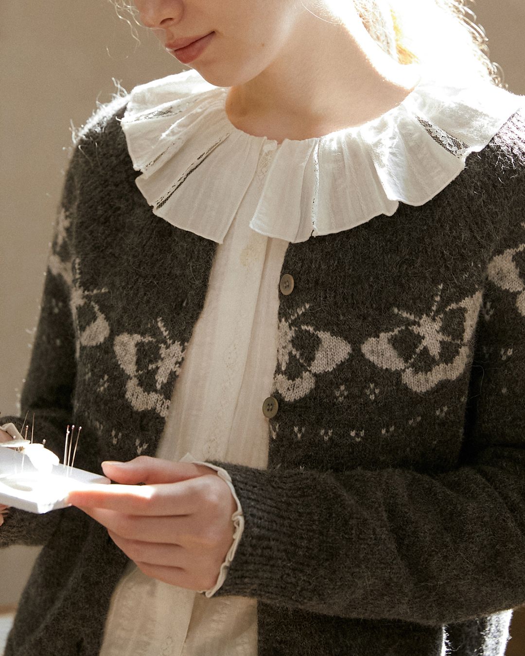Butterfly Nordic Knit Cardigan　KN079
