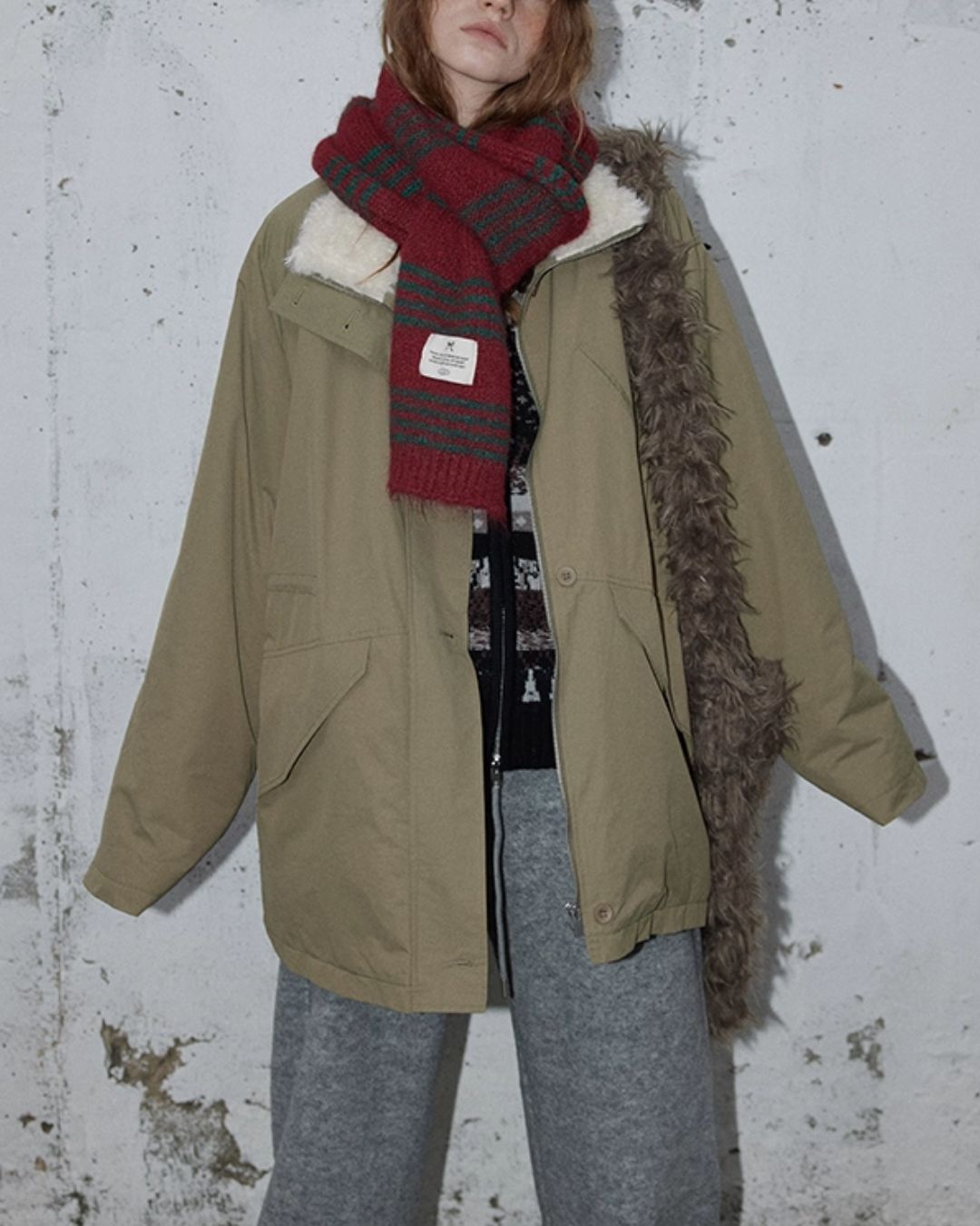 Fur-lined Military Coat　CT014