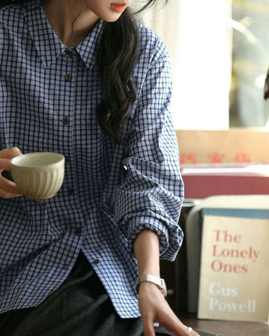 Classic Blue Check Shirt　LS058