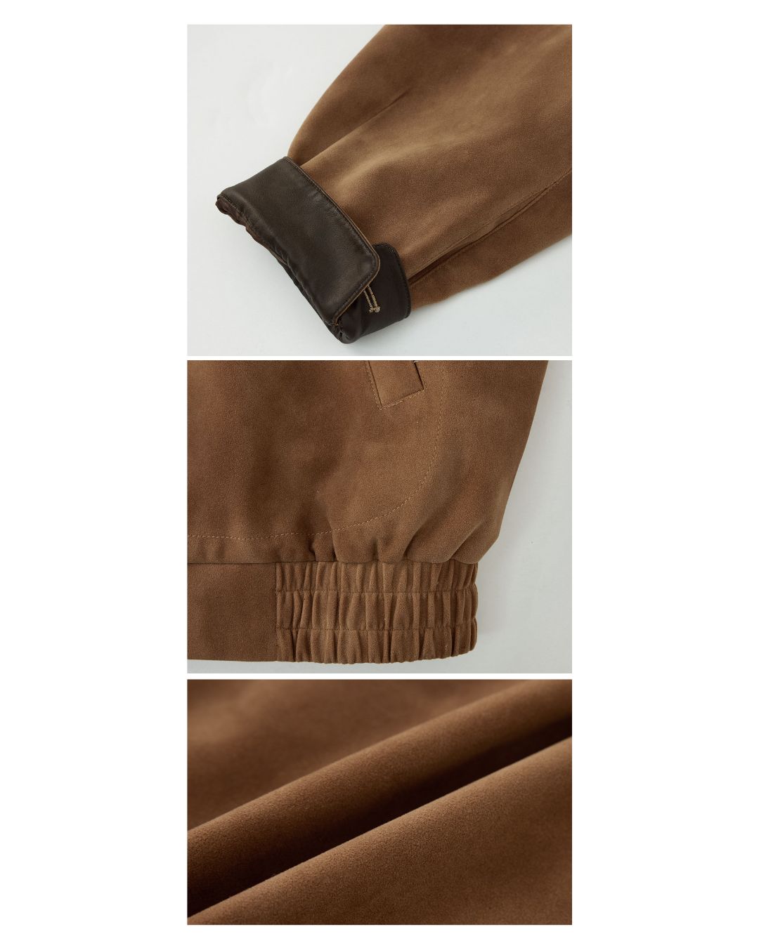 Leather Collar Suede Jacket　JK028