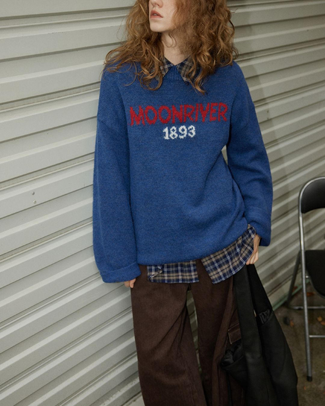 Wide Sleeve Logo Sweater　KN051