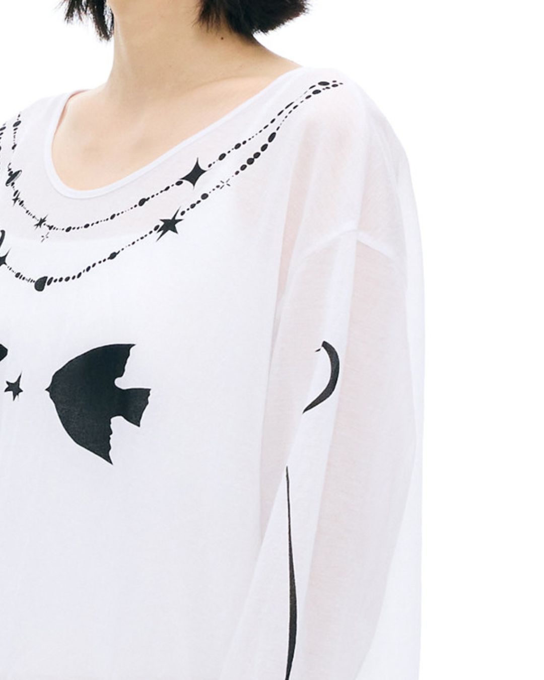 Relaxed Fit Sheer Print T-shirt　LT025