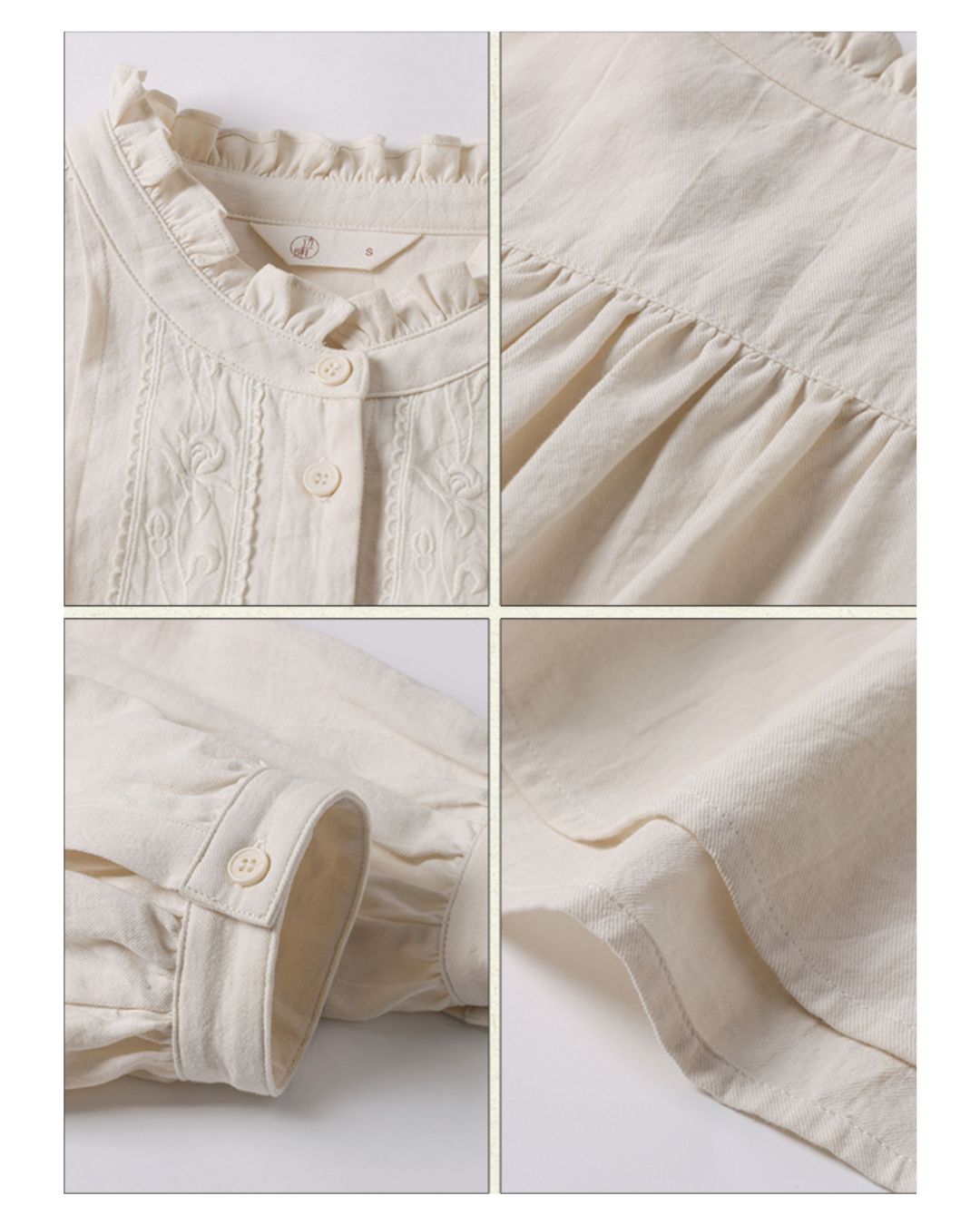 Frill Band Collar Shirt　LS025