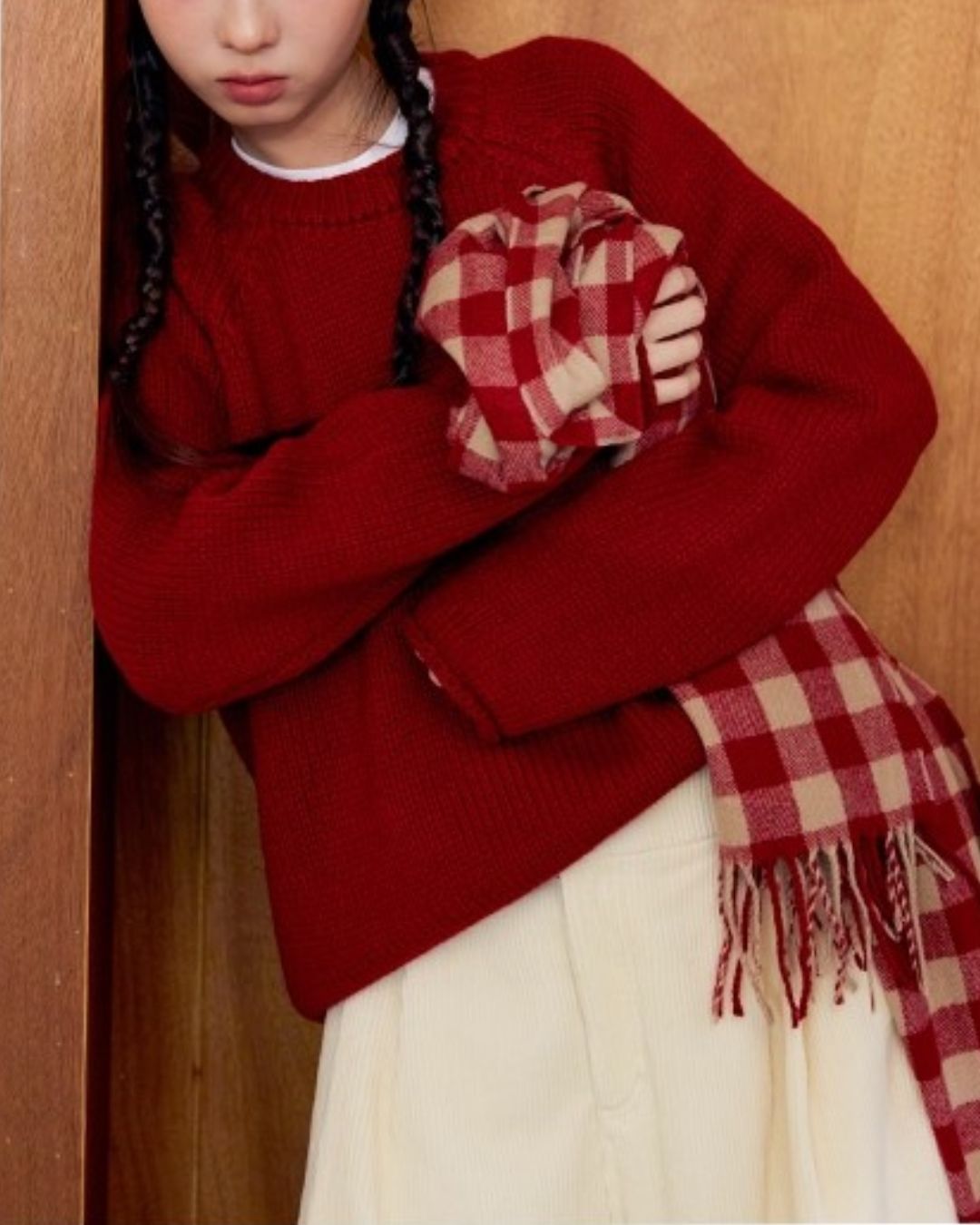 Loose Crew Neck Knit With Balaclava　KN089