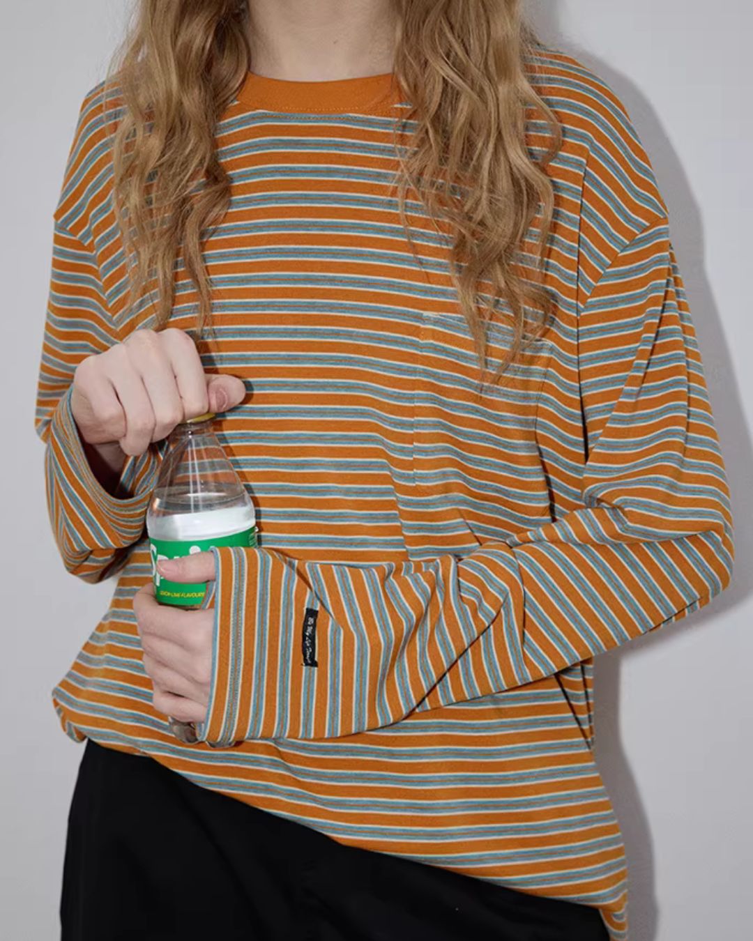 Retro Border Cuff Label T-shirt　LT031