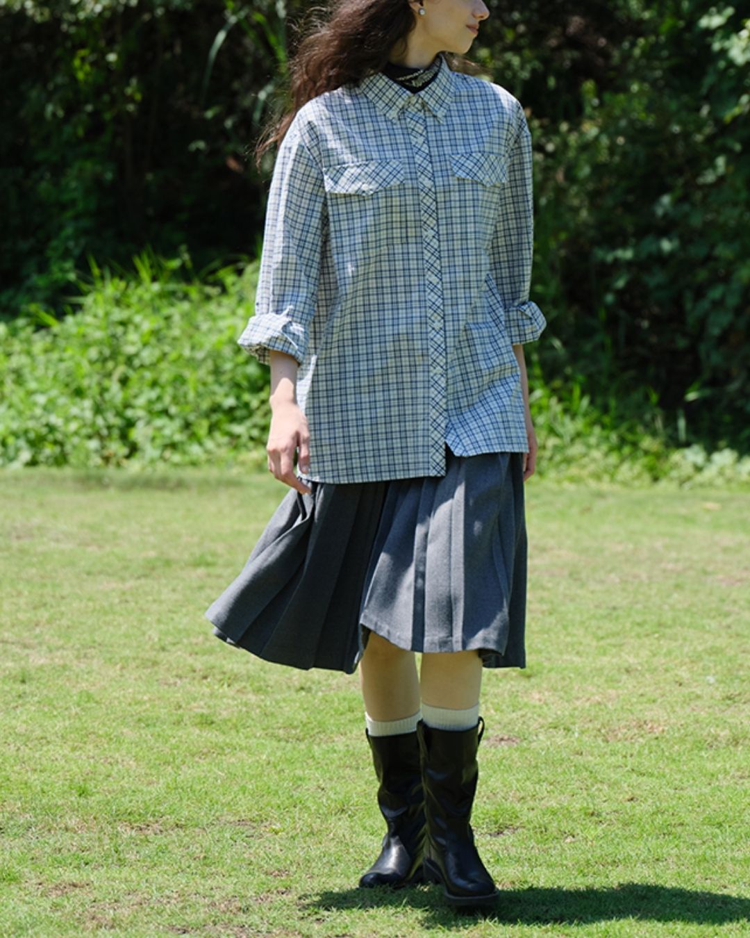 Retro Check Loose Shirt　LS024