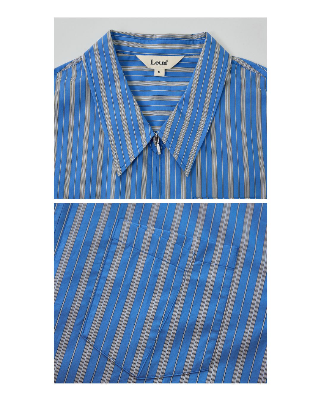 Double Zipper Striped Shirt　LS014