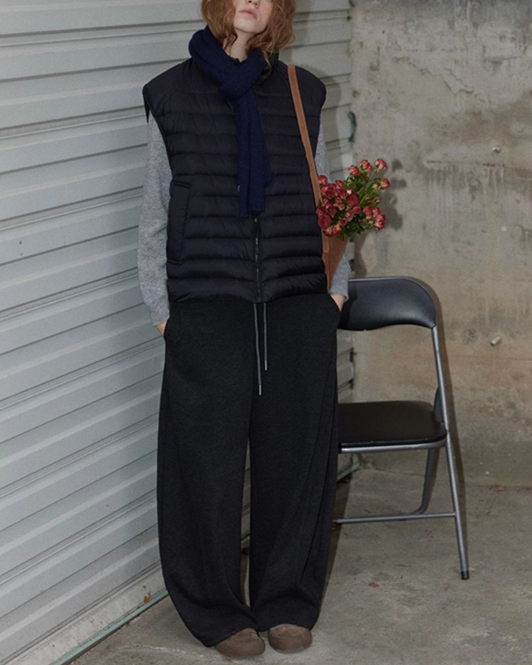 Color Block Curved Straight Pants　PT025