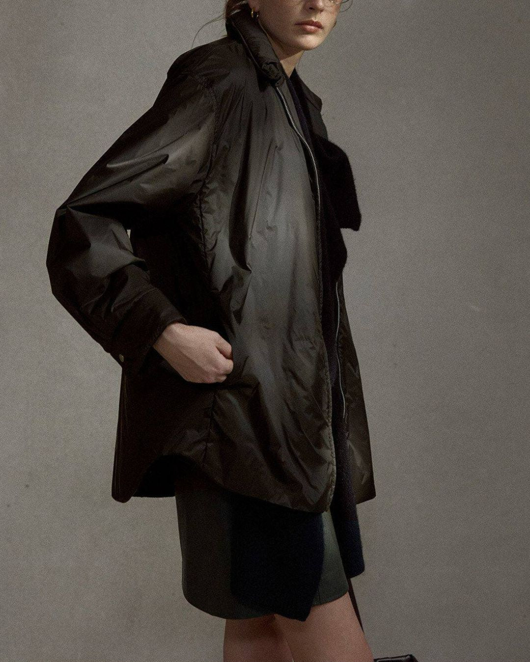 Padded Quilted Shirt Jacket　JK087