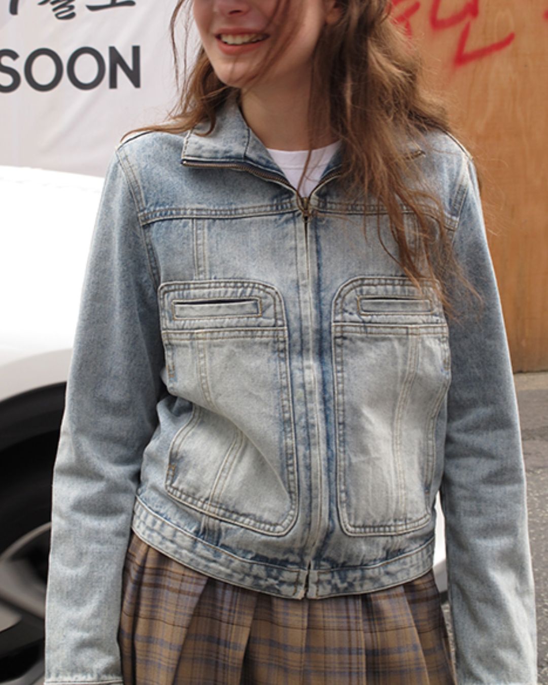 Washed Retro Denim Jacket　JK003