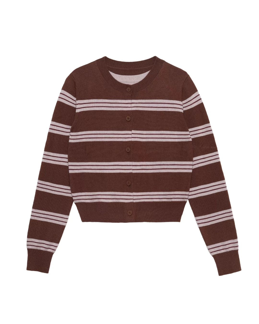 Faux Layered Contrast Border Knit Cardigan　KN096