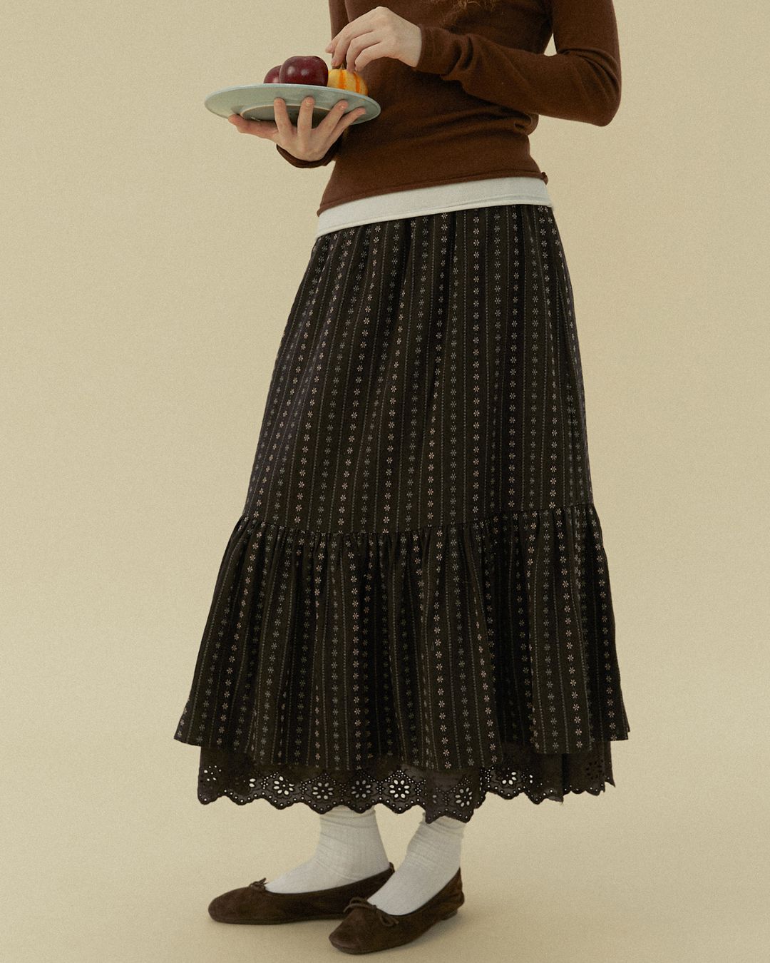 Floral Striped Mermaid Skirt　SK014