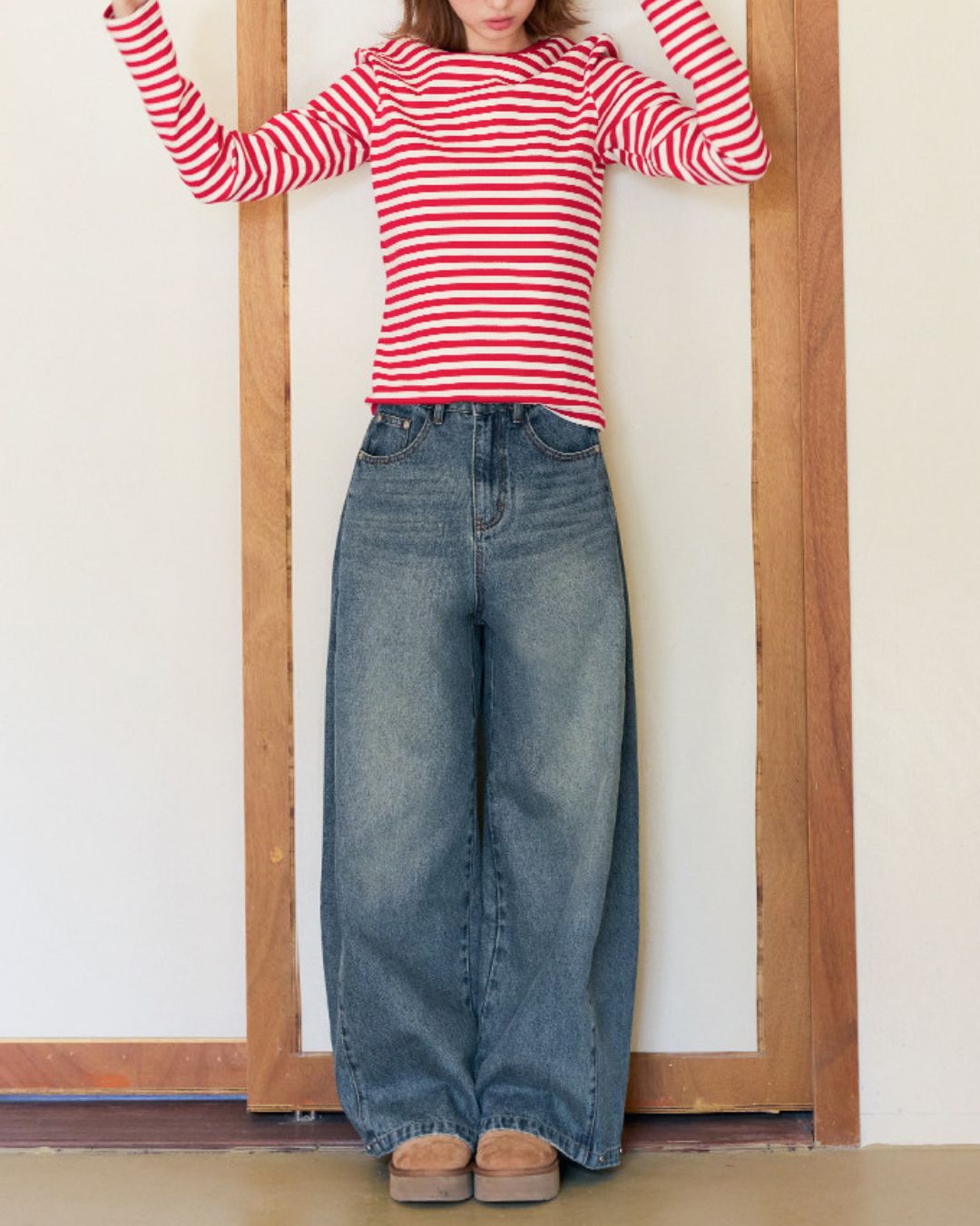 Wide-leg Twist Denim Pants　DP013