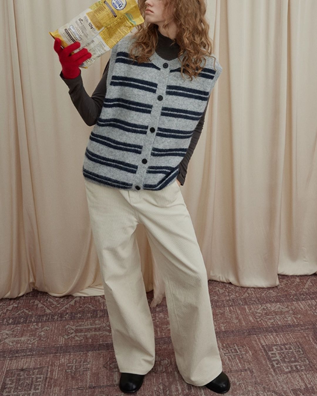 Corduroy Wide Straight Pants　PT017