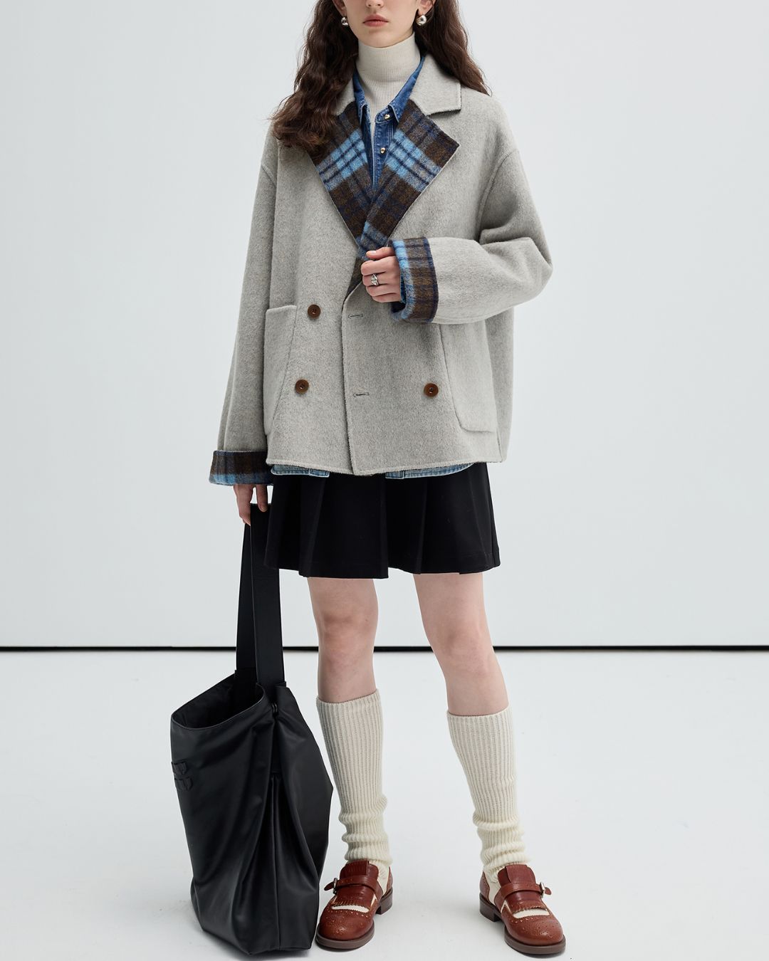 Reversible Check Short Coat　CT011