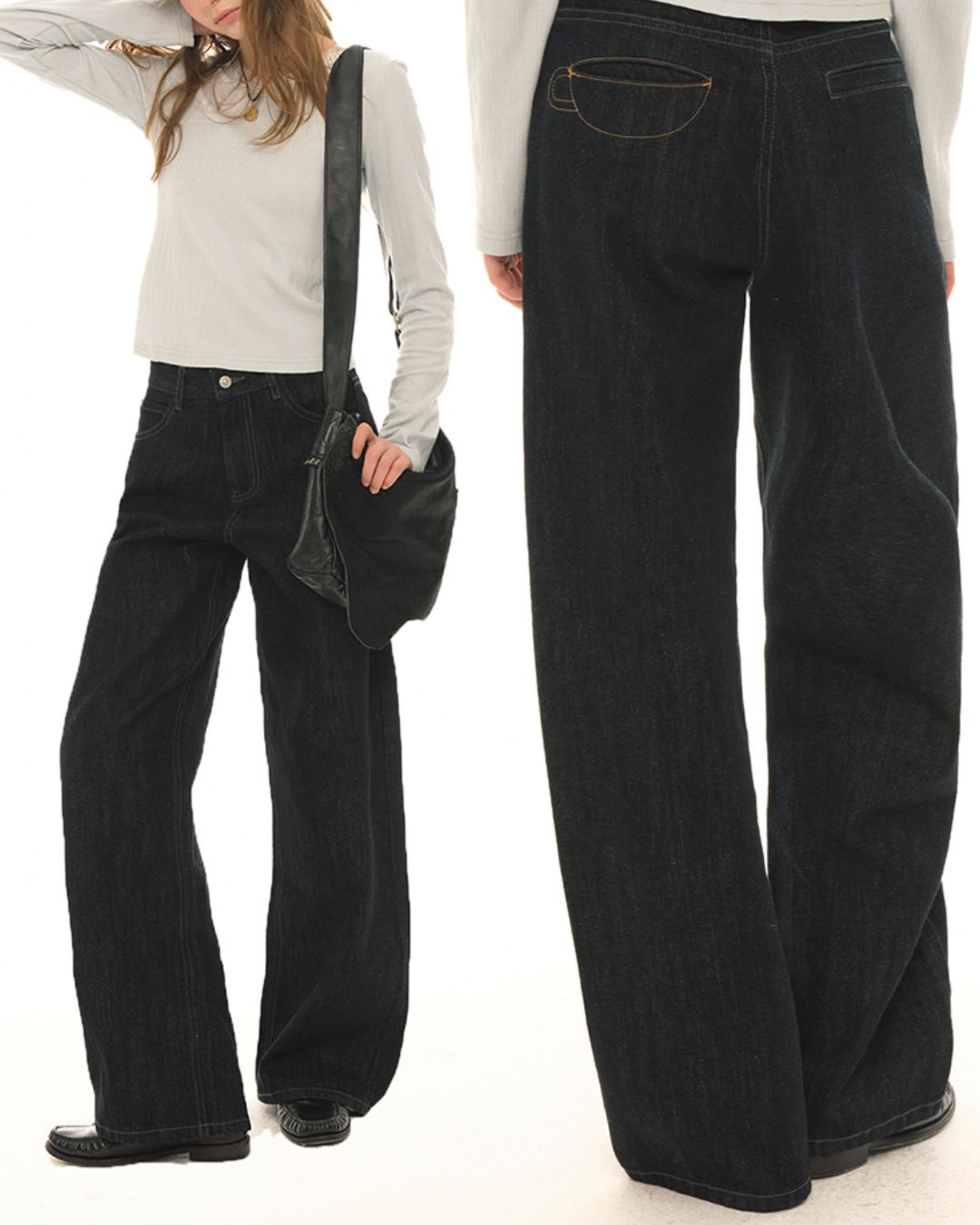 Back Pocket Teacup Straight Jeans　DP007