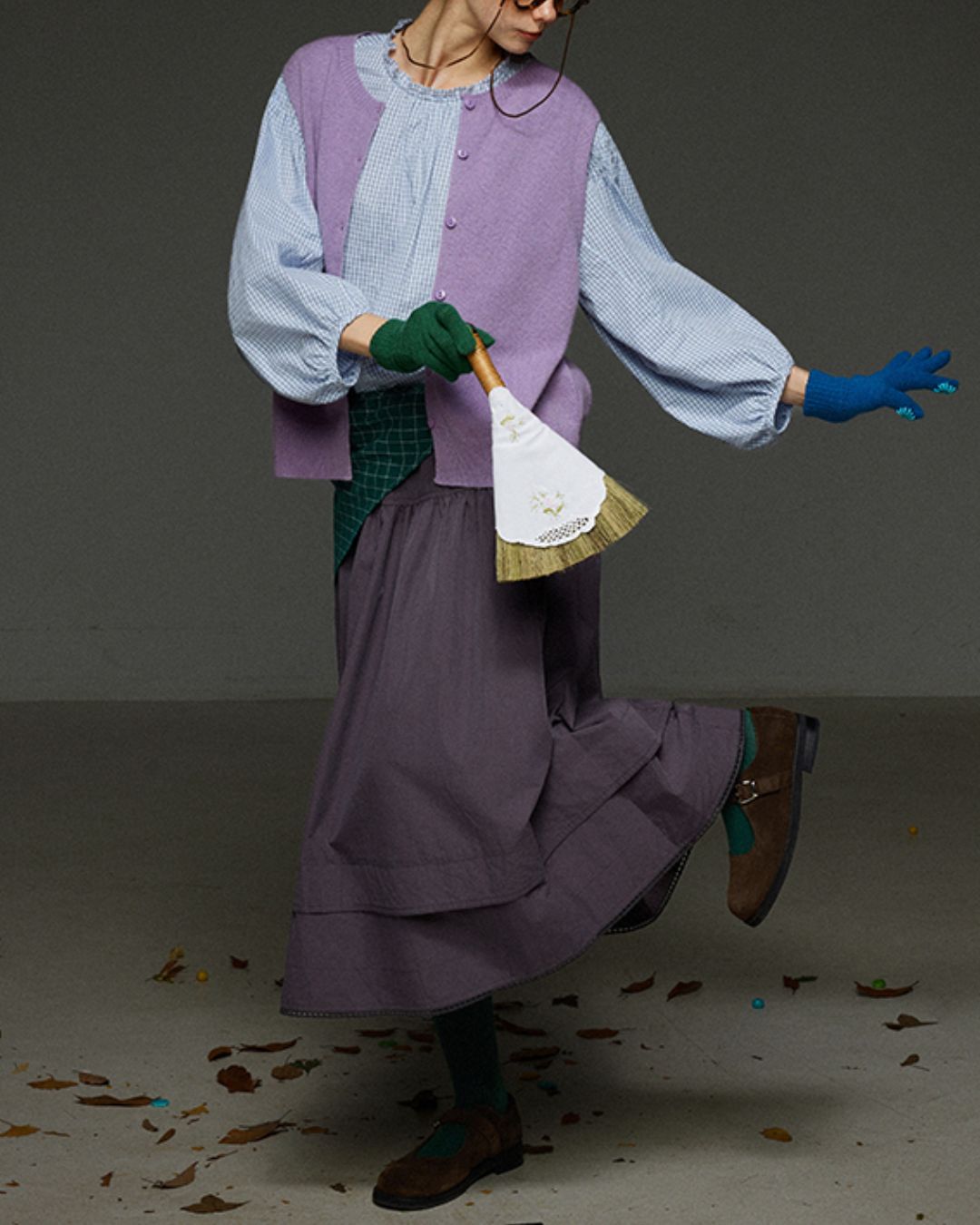 Retro Knit Front Button Vest　KN034