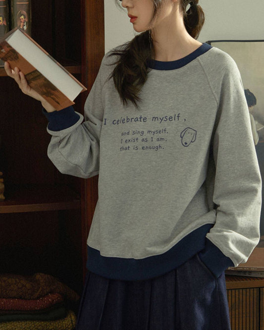 Colorblock Letter Print Sweat　SW011