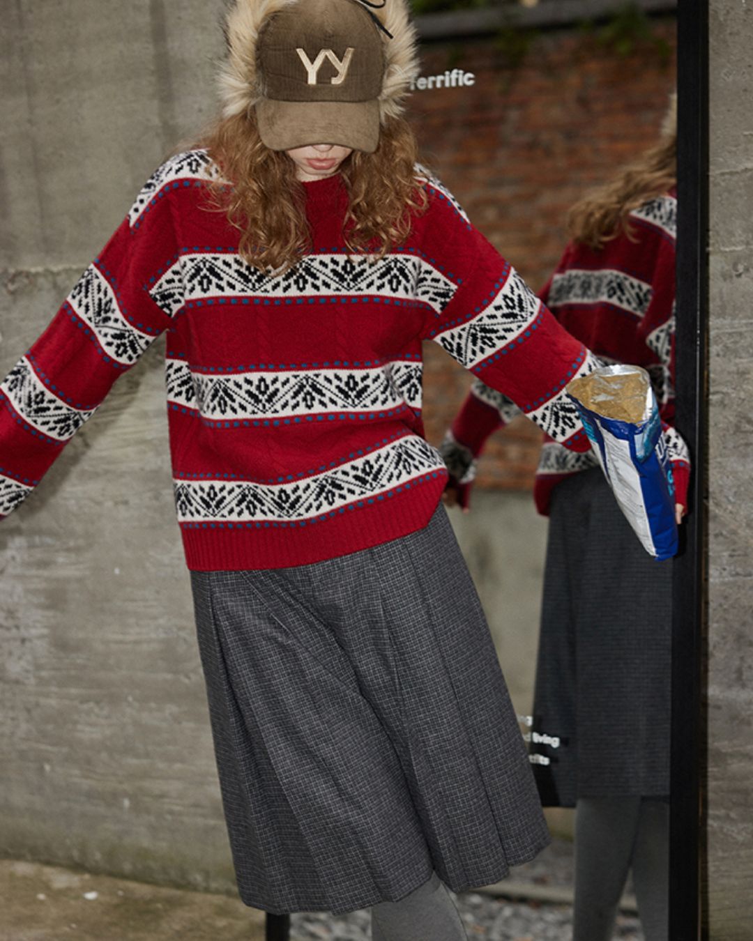 Check Pleated Culottes　PT016