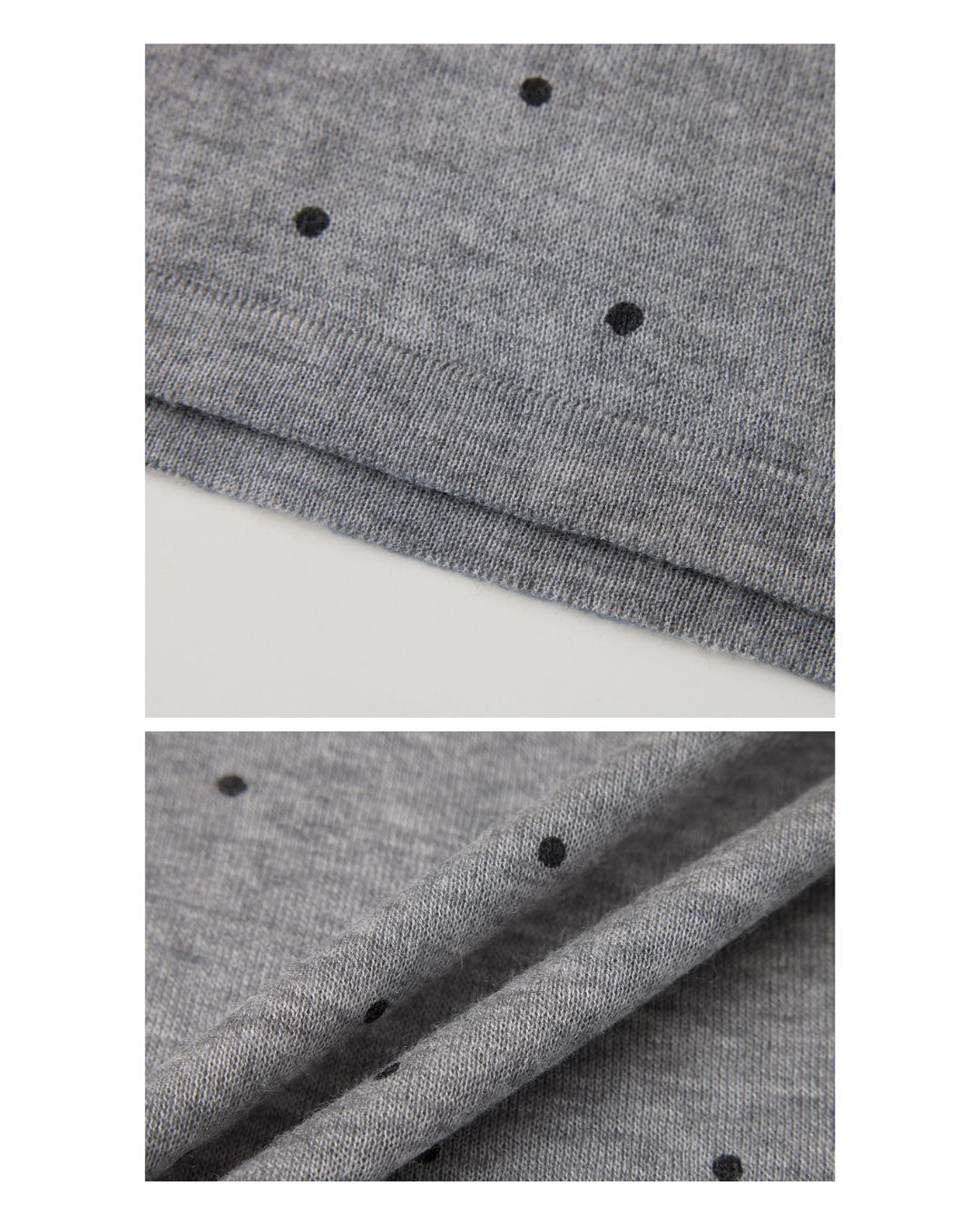 Airy High-neck Polka Dot Knit　KN037
