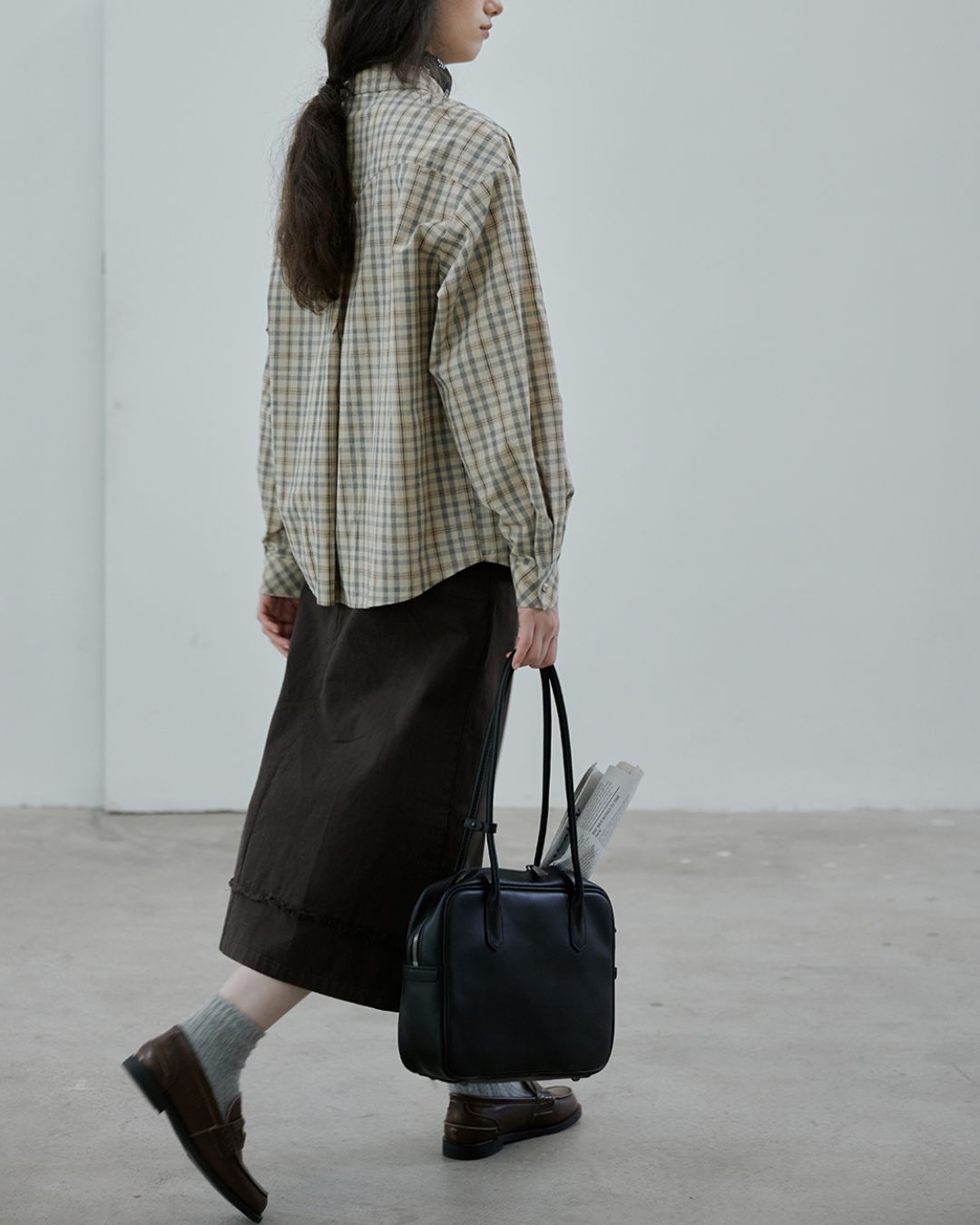 Front Tuck Midi Skirt　SK003