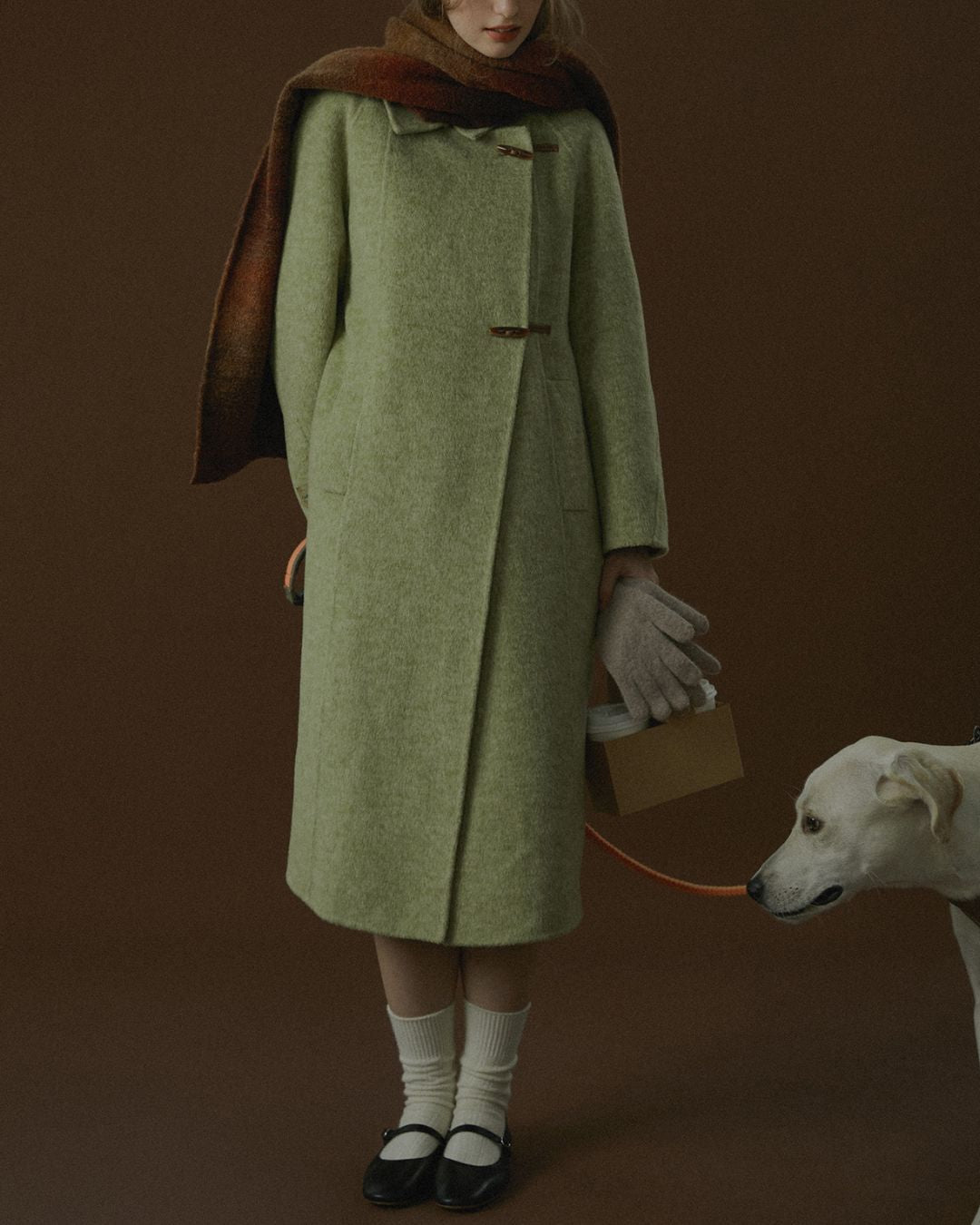 Retro Wool Collared Long Coat　CT008