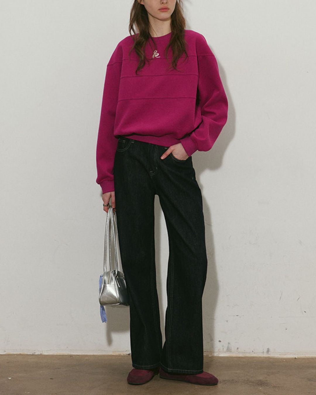 Stitch Line Cropped Sweat　SW013