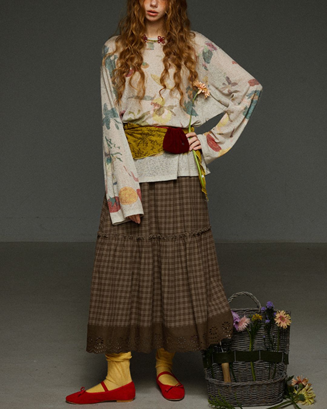 Oversized Retro Print T-shirt　LT014