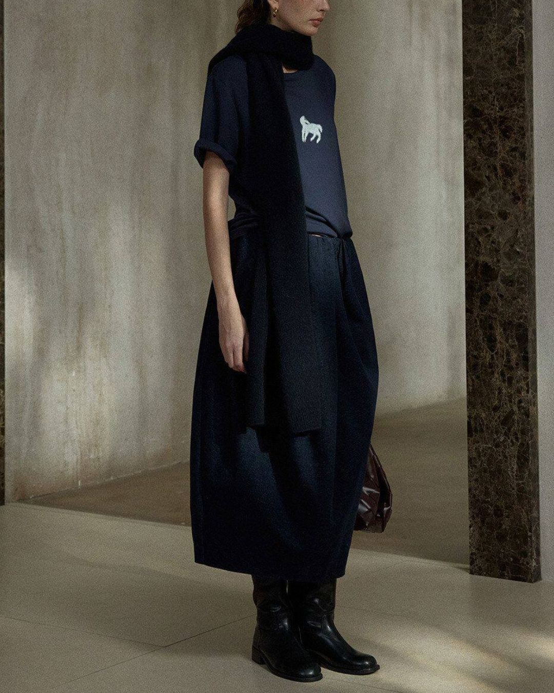 Brushed Tulip Midi Skirt　SK019